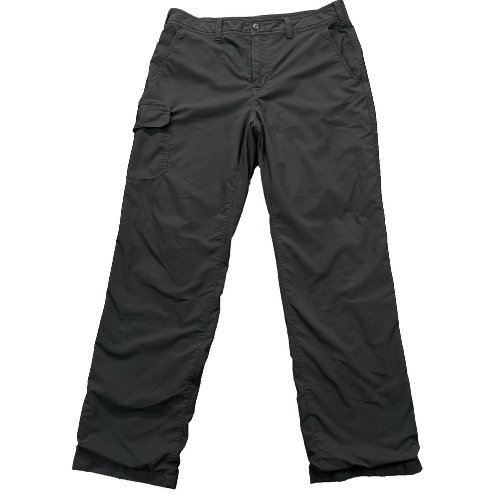 Eddie Bauer Travex Cargo Pants Mens 36x34 Fleece Lined Black Tech Gorpcore